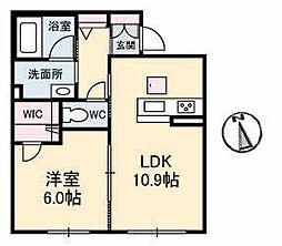 プロヌーブ林町 1LDKの間取図画像