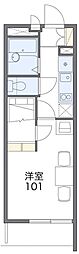 レオパレスオリーブ48 1Kの間取図画像