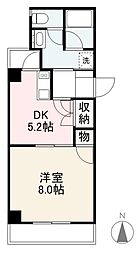 ル・ベールドゥ 1DKの間取図画像