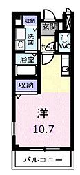 エスポワール土居C棟 ワンルームの間取図画像