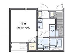 オリージャ多賀町 1Kの間取図画像