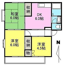 ハイムクレイドル 3DKの間取図画像
