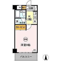 植田コーポ 1Kの間取図画像