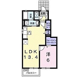 セレノ・カーサB 1LDKの間取図画像