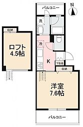 エクセル太田南 1Kの間取図画像