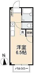 エルヴィータ栗林 ワンルームの間取図画像