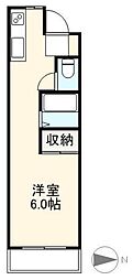 西町ハイツ ワンルームの間取図画像
