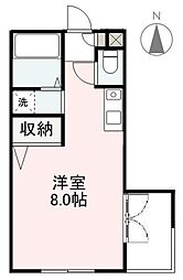 セイントグレース ワンルームの間取図画像
