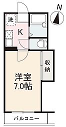 アルフィーネ国宗 1Kの間取図画像