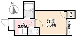 シャンボール瀬戸 1Kの間取図画像