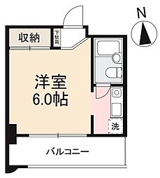 ルミエール三条 ワンルームの間取図画像