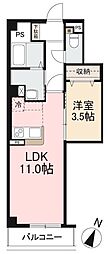 forte塩上町 1LDKの間取図画像