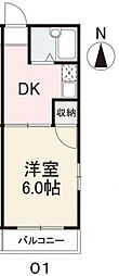 コート志度1 1Kの間取図画像