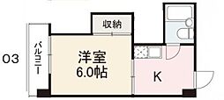 コート紙町9 1Kの間取図画像