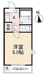 オリンピア塩上 1Kの間取図画像