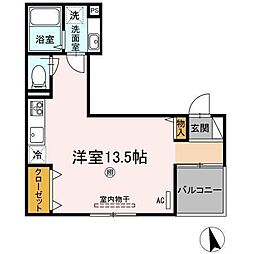 D-room一富士 ワンルームの間取図画像