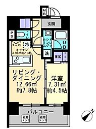 ルスト栗林町 1LDKの間取図画像