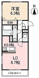 グランヴェール 1LDKの間取図画像