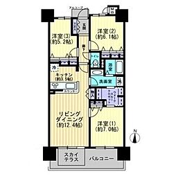 ロイヤルガーデン高松駅西オーシャンビュー壱番館 3LDKの間取図画像