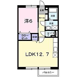 アメニティハイツカワシマA 1LDKの間取図画像