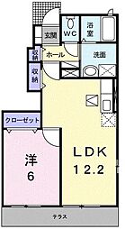 エステート・ステラ1号館 1LDKの間取図画像