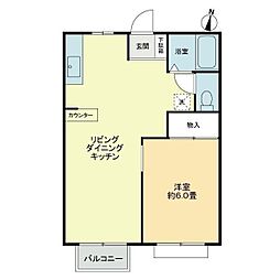 フォブールホロニックB 1LDKの間取図画像