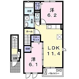 椿1 2LDKの間取図画像