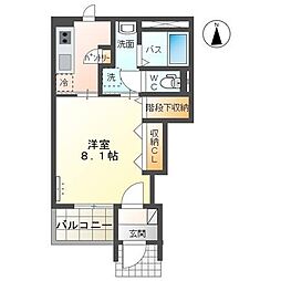 カンパニュラ 1Kの間取図画像
