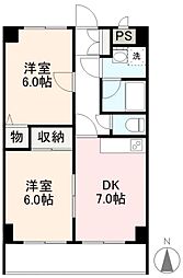 サンモリッツ21 2DKの間取図画像