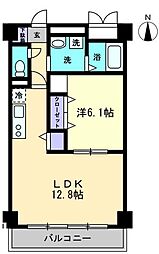 フィール上之町 1LDKの間取図画像