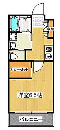 グランドゥール高松 1Kの間取図画像