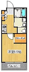 グランドゥール高松 1Kの間取図画像