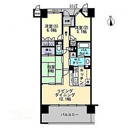 アルファステイツ三条2 3LDKの間取図画像