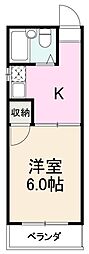幸マンション 1Kの間取図画像