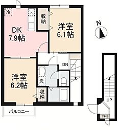 オーブリー・AOKI 2DKの間取図画像
