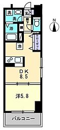 FINESQUARE錦町 1DKの間取図画像