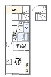 レオパレスネーブル1 1Kの間取図画像