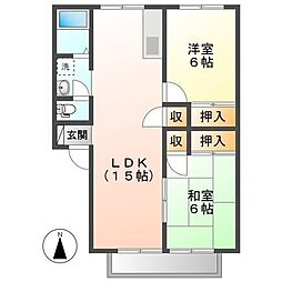 フレグランス前田A棟 2LDKの間取図画像