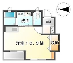 アクアサイド ワンルームの間取図画像