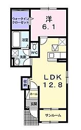 フィオーレ1 1LDKの間取図画像