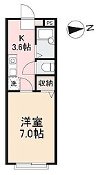 サイエンスアパートメント 1Kの間取図画像