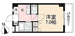 ウッドネスト紫雲 1Kの間取図画像