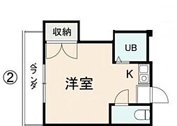コート紙町10 ワンルームの間取図画像