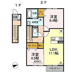 8.8TwoEight 2LDKの間取図画像