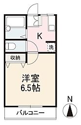 ハイム新天地 1Kの間取図画像