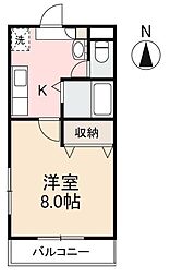 レガシイ2 1Kの間取図画像