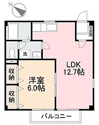 ニューシティ・ムウ 1LDKの間取図画像