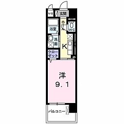 モアドリーム 1Kの間取図画像
