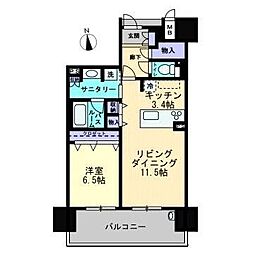 アルファパークナード高松ザ・タワー 1LDKの間取図画像