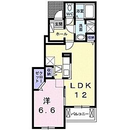 クラール元山E 1LDKの間取図画像